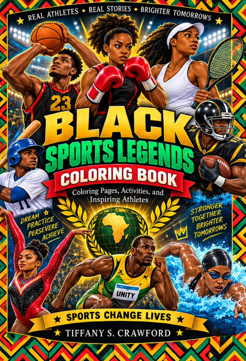 Black Sports Legends Coloring Book: Coloring Pages, Activities and Inspiring Athletes book cover